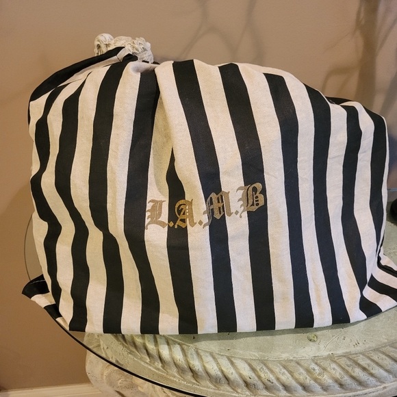 L.A.M.B. by Gwen Stefani Kingston Newspaper Print Zebra Print Bowler Bag #118 - Picture 15 of 15